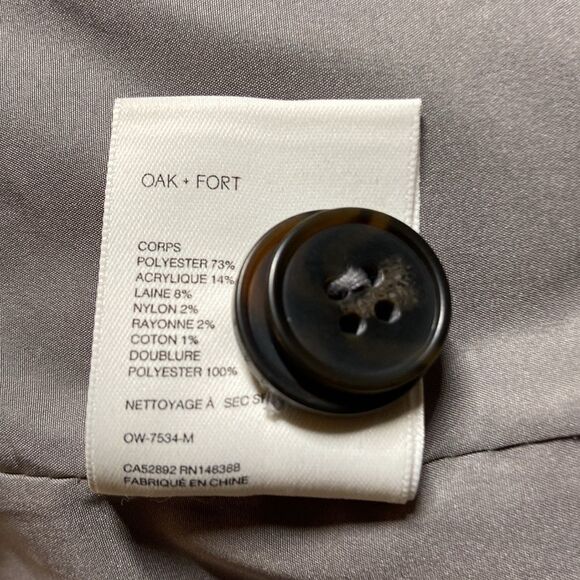 Oak & Fort NWOT Faux Fur Button Down Fully lined coat L/G - Picture 8 of 8